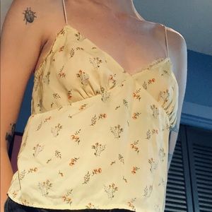 yellow floral forever 21 cami